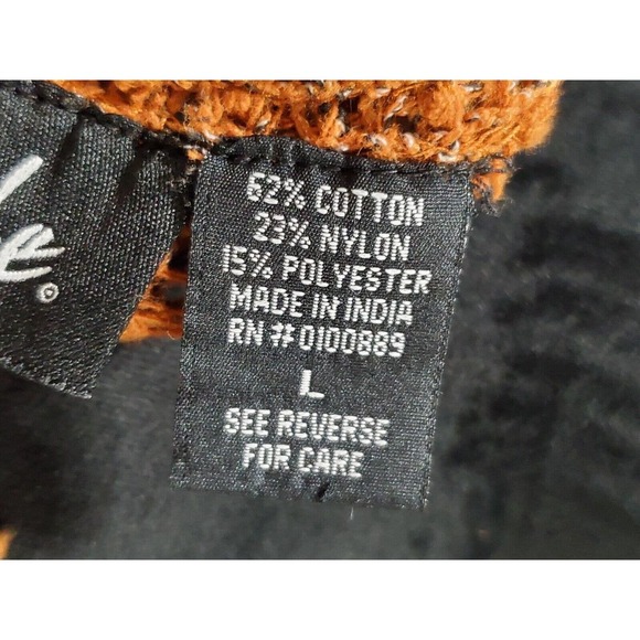 Frazzle Women Brown Cotton Half Sleeve Buttons Front Casual Knit Sweater Size L - Picture 11 of 14